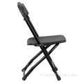 Chaise pliante en plastique noir pour enfants